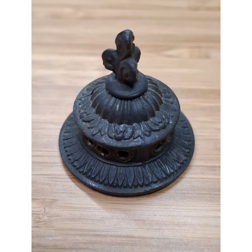 Antique French Cast Iron Censer Lid Cover Mark B.R. 620 Made In France 1920s